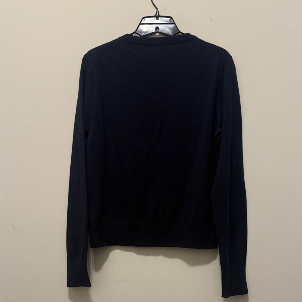 J. Crew Dark Blue Cardigan with Vibrant Pink Detailing - Picture 6 of 9